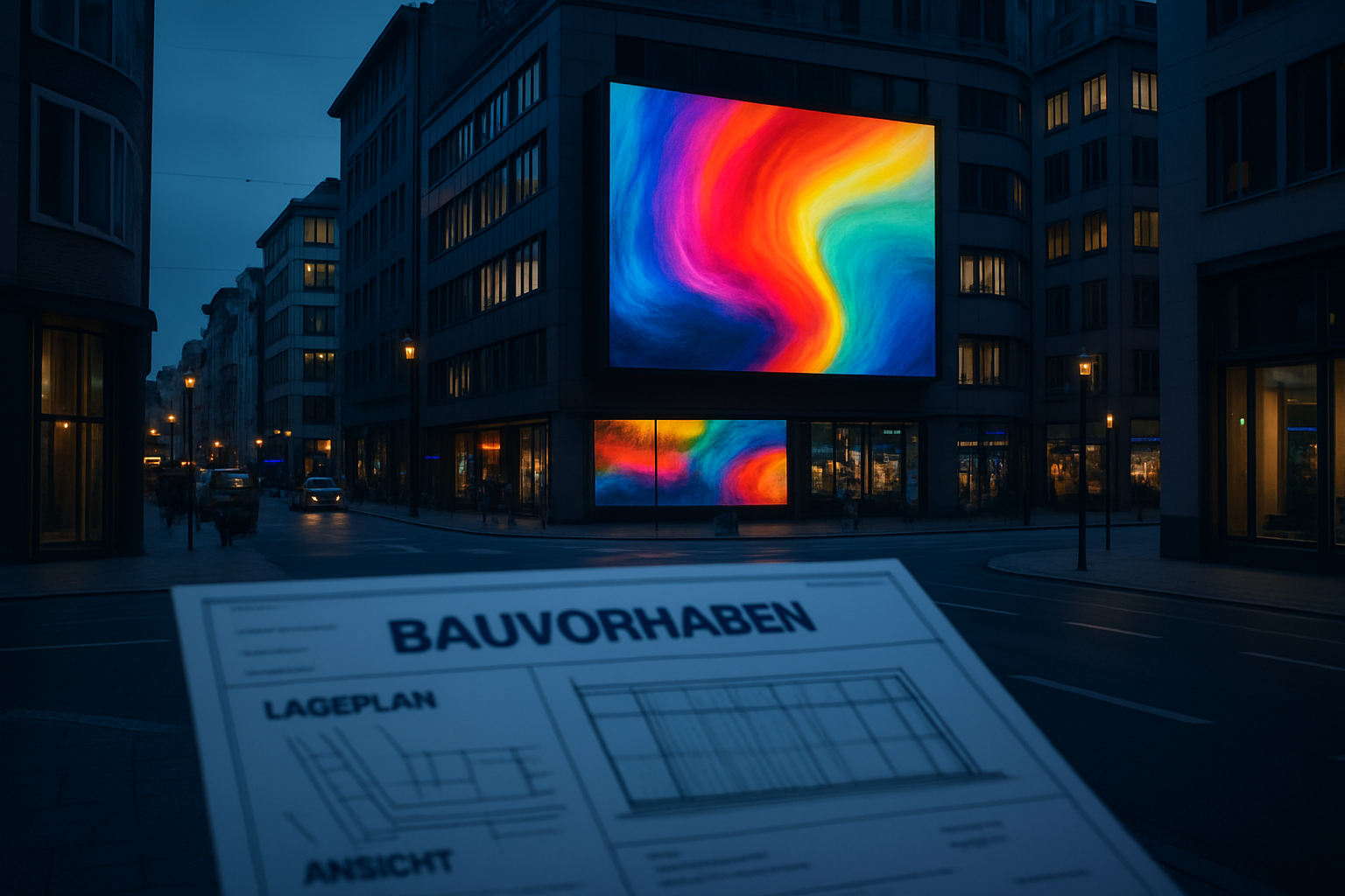 LED Video Display im Stadtbild — Standort und Genehmigung