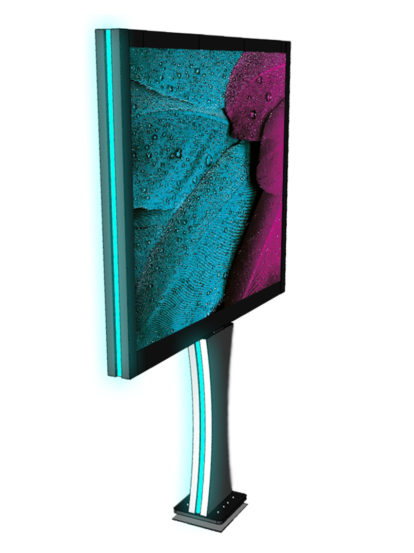 Auralight Freisteher 3D-Render mit RGB LED-Akzentstreifen