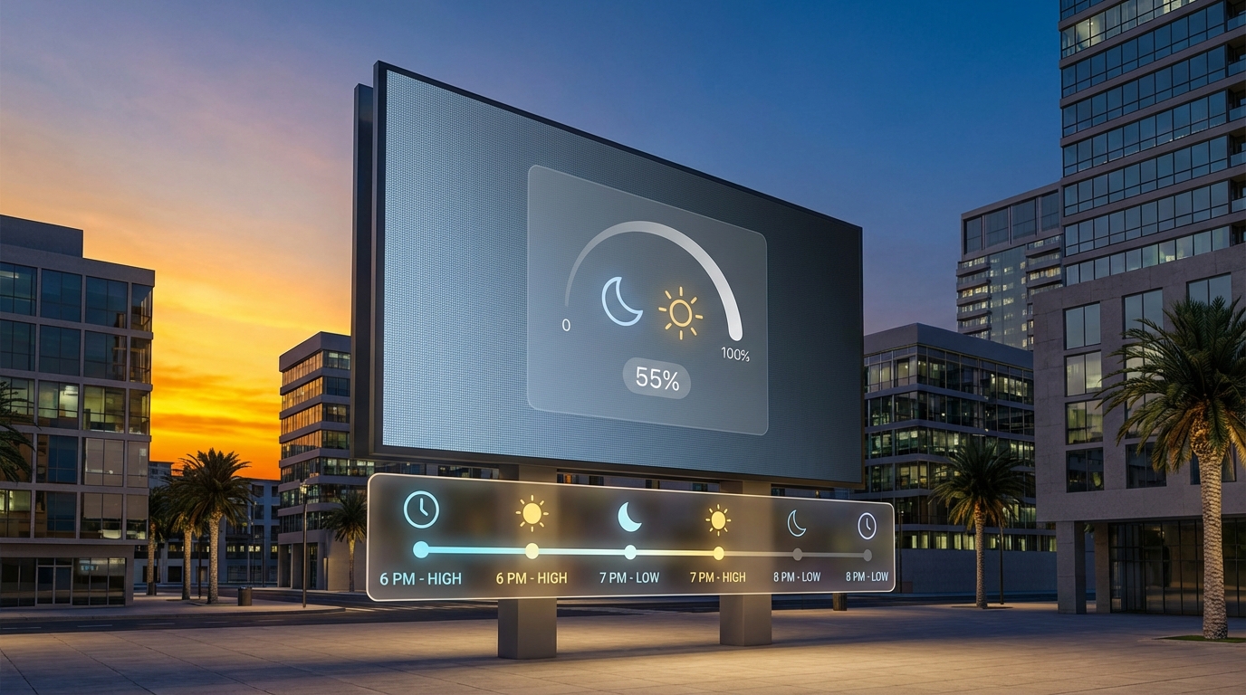 LED Display mit LAI-konformer Helligkeitssteuerung bei Dämmerung